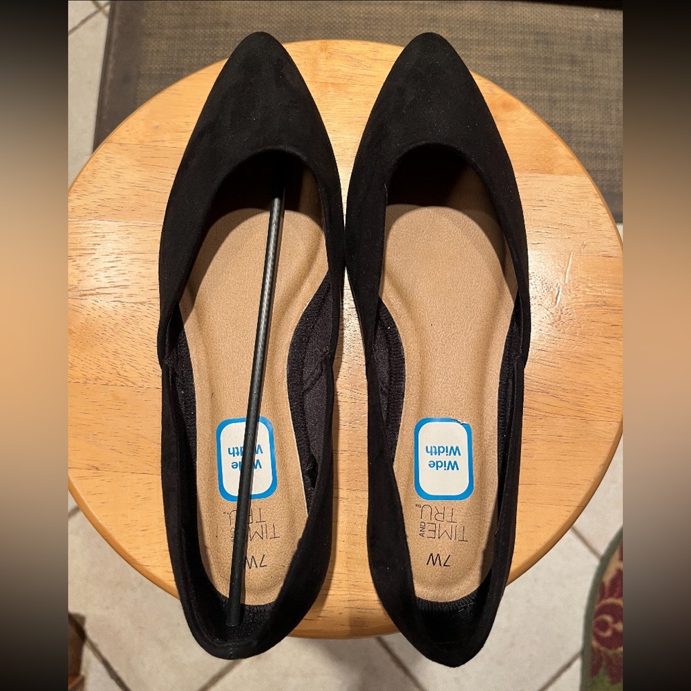 Time and Tru Black Flats size 7